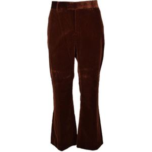 Palm Angels, Heren, Broeken, Bruin, Maat: M Katoen,