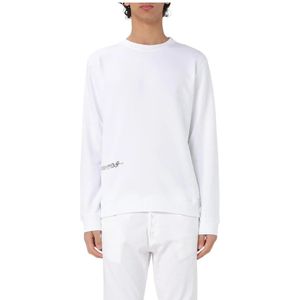 Dondup, Heren, Sweatshirts & Hoodies, Wit, Maat: S Katoen,