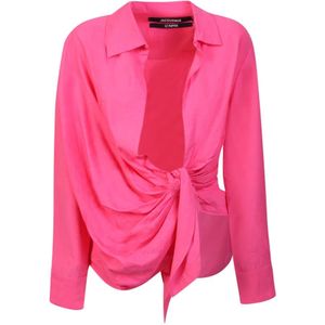 Jacquemus, Dames, Blouses & Shirts, Roze, Maat: 2XS Viscose,