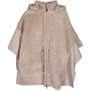 Moorer, Dames, Jassen, Beige, Maat: XS Nylon,