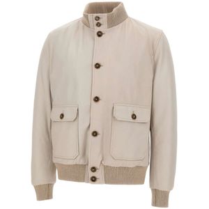 Barba, Heren, Jassen, Wit, Maat: XL Leer,