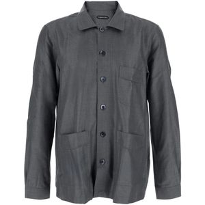 Tom Ford, Heren, Overhemden, Grijs, Maat: XL Zijde,