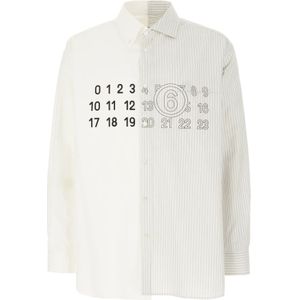 MM6 Maison Margiela, Heren, Overhemden, Grijs, Maat: S Katoen,