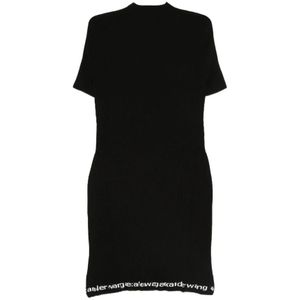 Alexander Wang, Dames, Jurken, Zwart, Maat: XS Polyamide,