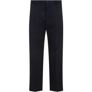 Moncler, Heren, Broeken, Blauw, Maat: S Katoen,