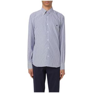 Brooksfield, Heren, Overhemden, Blauw, Maat: S Katoen,