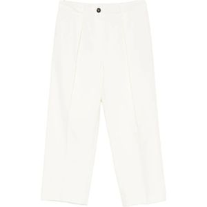 Brunello Cucinelli, Dames, Broeken, Wit, Maat: S Katoen,