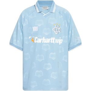 Carhartt Wip - V-Hals T-Shirt - Lichtblauw - Polyester