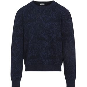 Etro, Heren, Truien, Blauw, Maat: L Katoen,
