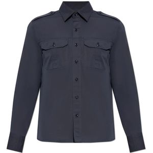 Tom Ford, Heren, Overhemden, Blauw, Maat: XL Katoen,