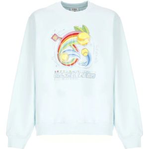 Casablanca, Heren, Sweatshirts & Hoodies, Blauw, Maat: M Katoen,