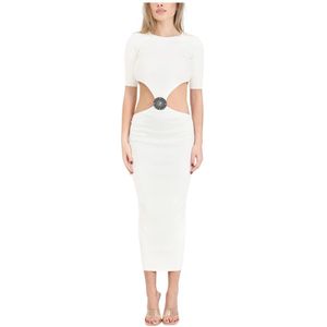 Akep, Dames, Jurken, Wit, Maat: M Viscose,