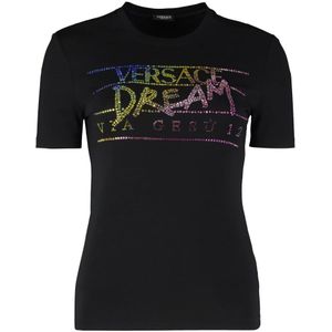 Versace, Dames, Tops, Zwart, Maat: 2XS Viscose,