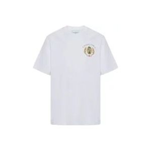 Casablanca Afrikaanse Juwelen Tennis Club T-Shirt , White , Heren , Maat: M