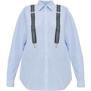 Moschino - Gestreept Shirt - Lichtblauw - Katoen