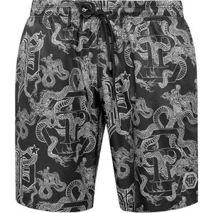 Philipp Plein, Heren, Badkleding, Zwart, Maat: 2XL Poliester,