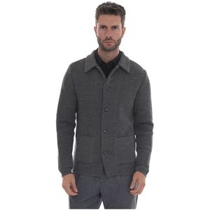 Paoloni, Heren, Truien, Grijs, Maat: L Wol,