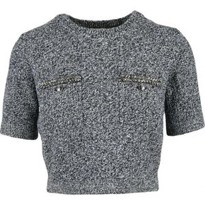 Elisabetta Franchi, Dames, Truien, Zwart, Maat: L Wol,