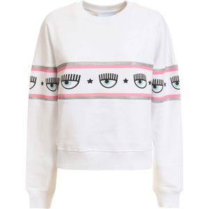 Chiara Ferragni Collection, Dames, Sweatshirts & Hoodies, Wit, Maat: M Katoen,