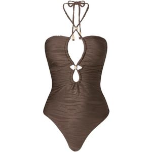 Malina, Dames, Badkleding, Bruin, Maat: XS Nylon,