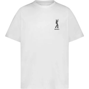 Flâneur, Heren, Tops, Wit, Maat: XS Leer,