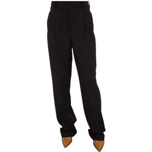 Elisabetta Franchi, Dames, Broeken, Zwart, Maat: S Poliester,