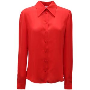 Moschino, Dames, Blouses & Shirts, Rood, Maat: M Zijde,