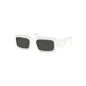 Prada Zwarte zonnebril met originele accessoires , White , Heren , Maat: 54 MM