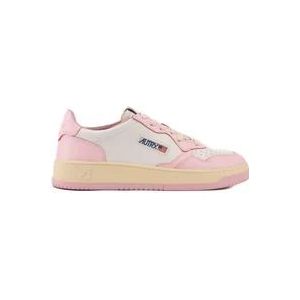 Autry Witte/Roze Leren Sneakers voor Heren , Multicolor , Heren , Maat: 42 EU