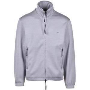 Emporio Armani, Heren, Sweatshirts & Hoodies, Grijs, Maat: S Polyamide,
