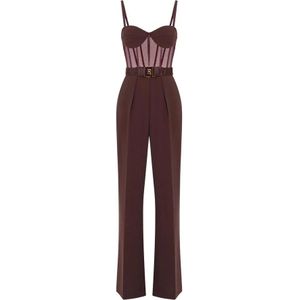 Elisabetta Franchi, Dames, Jumpsuits & Playsuits, Rood, Maat: XS Satijn,