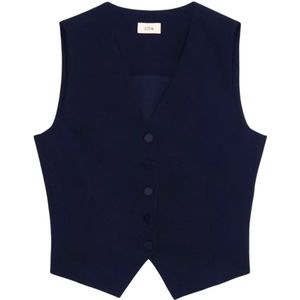 Oltre, Dames, Jassen, Blauw, Maat: S Poliester,