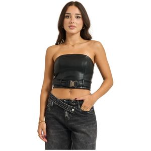 Karl Lagerfeld, Dames, Tops, Zwart, Maat: S