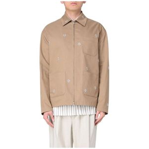 Golden Goose, Heren, Jassen, Beige, Maat: M Katoen,