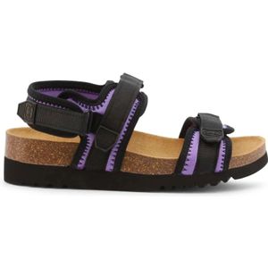 Scholl - Naki - Sandalen - Blauw - Stof - Enkelbandje - Klittenbandsluiting