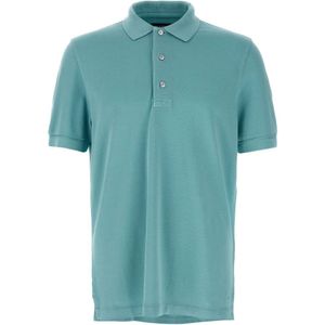 Tom Ford - Polo Shirt - Blauw - Katoen - Korte Mouwen