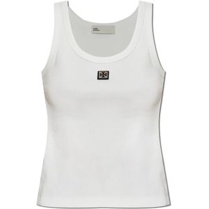 Tory Burch, Dames, Tops, Wit, Maat: M Katoen,