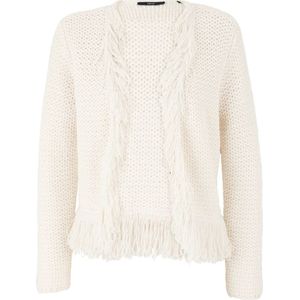 zero - Gebreid Vest - Crème - Effen - Lange Mouw