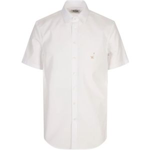 Moschino, Heren, Overhemden, Wit, Maat: M Katoen,