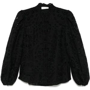 Zimmermann - Nero - Overhemd - Zwart - Dames - Polyester