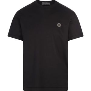 Stone Island, Heren, Tops, Zwart, Maat: M Katoen,