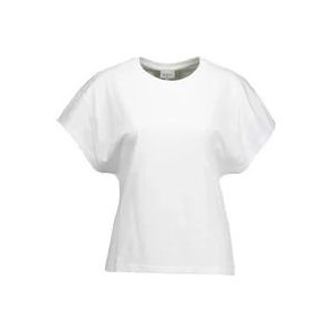 Dante 6 Witte T-shirt met relaxte pasvorm en ronde hals , White , Dames , Maat: XS