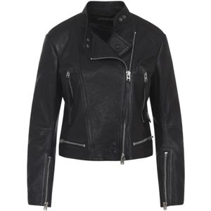 Tom Ford, Dames, Jassen, Zwart, Maat: XS Leer,