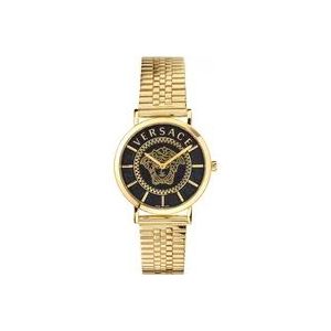 Versace V-Essential Goud Roestvrij Stalen Horloge , Yellow , Dames , Maat: ONE Size