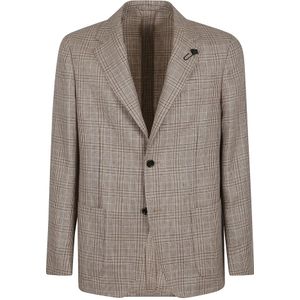 Lardini, Heren, Jassen, Bruin, Maat: XL Linnen,