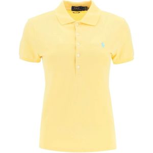Ralph Lauren - Slim Fit T-shirt - Geel - Stretch Katoenpiqué