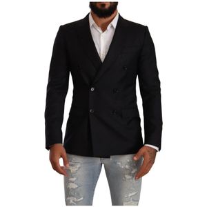 Dolce & Gabbana, Heren, Jassen, Zwart, Maat: S Wol,