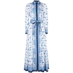 MC2 Saint Barth, Dames, Jurken, Blauw, Maat: M Katoen,