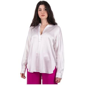 Vince, Dames, Blouses & Shirts, Wit, Maat: L Zijde,