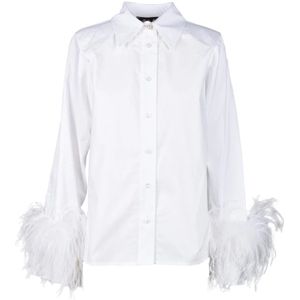 Giulia N Couture, Dames, Blouses & Shirts, Wit, Maat: S Katoen,